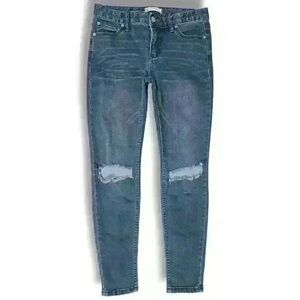 Free People Blue Distressed Skinny Jeans